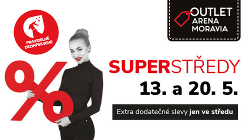 Květnové Superstředy v Outlet Arena Moravia 13. 5. a 20. 5.